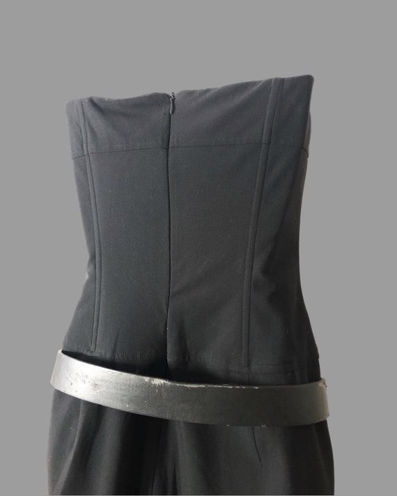 black strapless dress, bustier lace up corset sty… - image 3