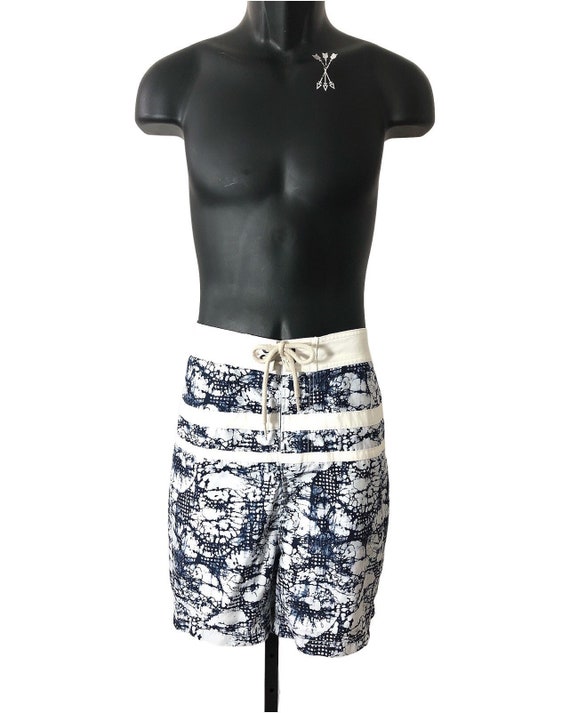 mens indigo ikat surf short nautica size xxl, vint