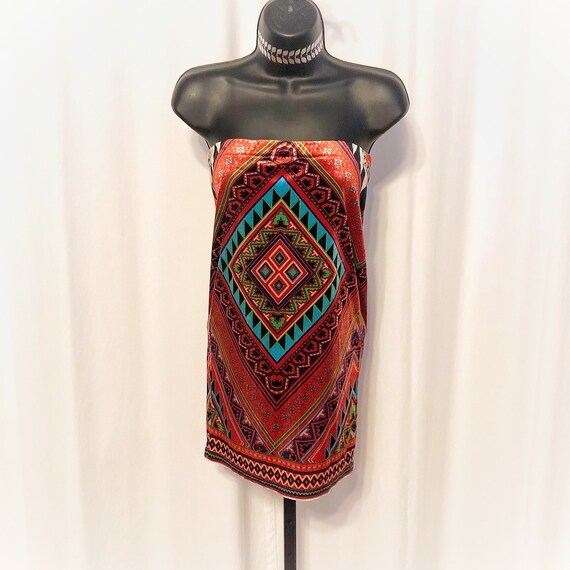 vintage velvet tribal print mini dress, skirt or … - image 7