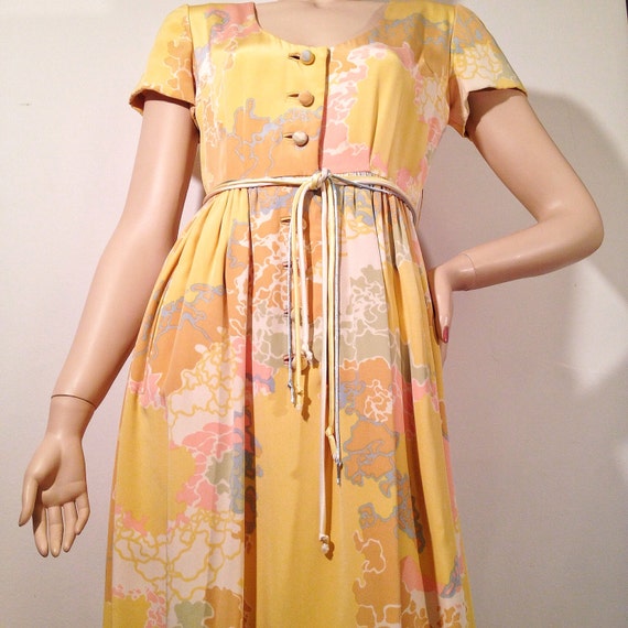 80s bill blass designer dress, vintage womens yel… - image 4