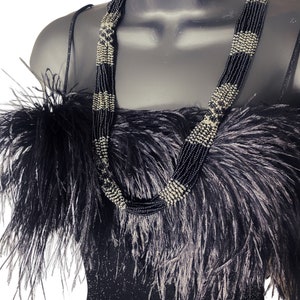 Collier de perles noires, bijoux de style déco, cadeau pour elle