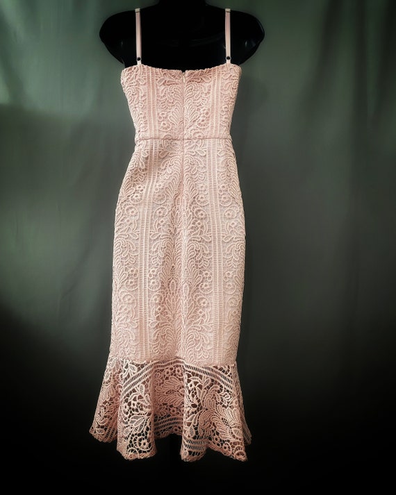 dusty rose pink lace cocktail dress nwt, sleevele… - image 8