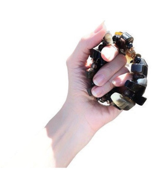 bold tribal bracelet, tortoise pattern resin stre… - image 3