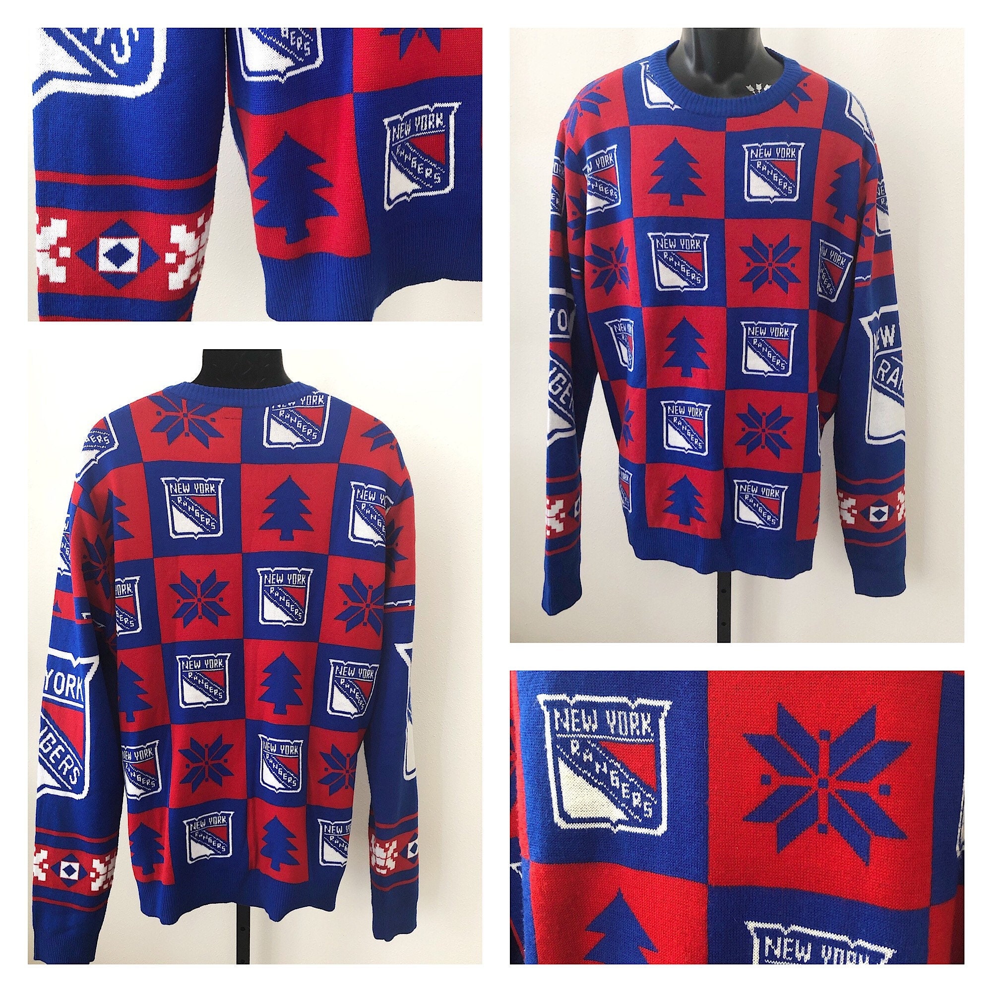 New York Rangers 90's Vintage NHL Crewneck Sweatshirt White / 2XL