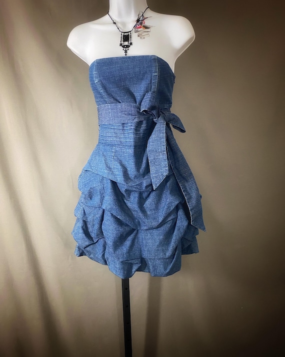 Strapless Denim Pouf Skirt Mini Dress Nwt Orig 218, Vintage Romeo & Juliet Couture - Etsy Denmark Strapless Denim Pouf Skirt Mini Dress Nwt Orig 218, Vintage Romeo & Juliet Couture - Etsy Denmark