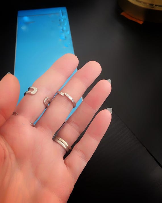 rhinestone rings with chains, statement jewelry s… - image 9