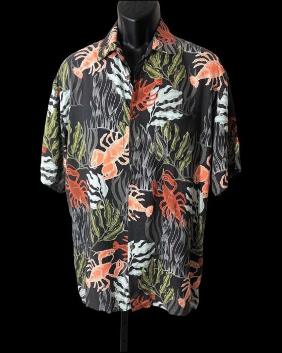 mens lobster print hawaiian aloha shirt size large - image 2