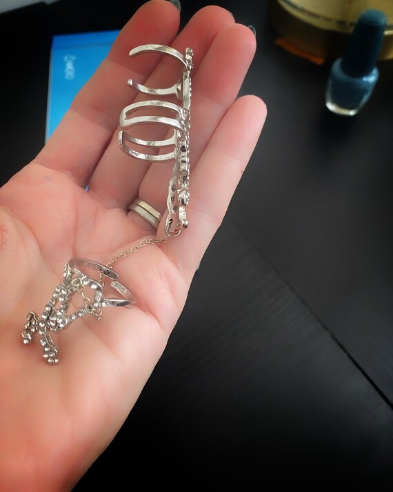 rhinestone rings with chains, statement jewelry s… - image 8