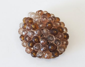 60s signed beaded brooch, midcentury modern w germany vintage jewelry mothers day gift for her