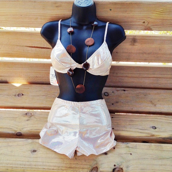 80s hologram boy short bikini, womens vintage vac… - image 1