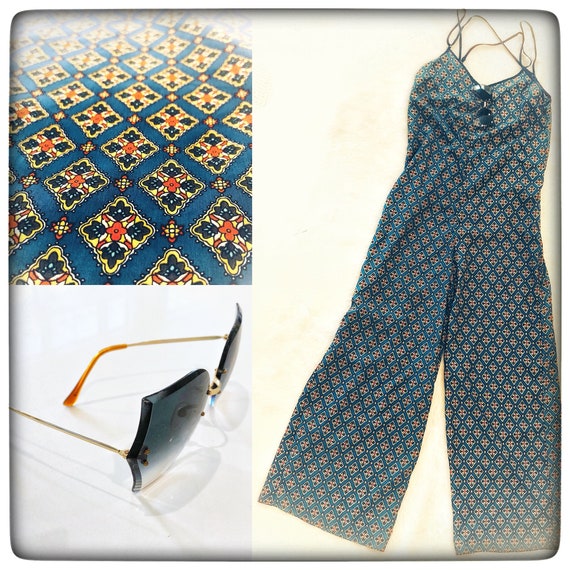 vintage 90s jumpsuit / boho chic jumpsuit / vintag