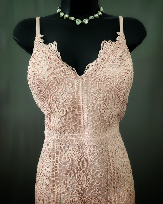 dusty rose pink lace cocktail dress nwt, sleevele… - image 5