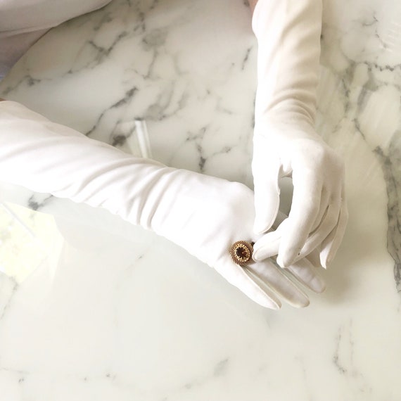 60s ivory opera gloves, van raalte nylon wedding … - image 3