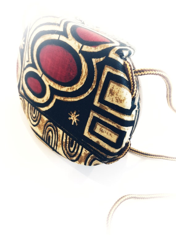 70s hippie handbag, african print boho batik bag,… - image 4