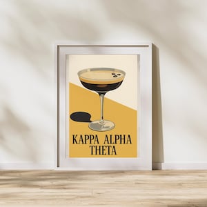 Kappa Alpha Theta Sorority Wall Art | Espresso Martini Print | Sorority Digital Download | Theta Gift | Greek Life Decor