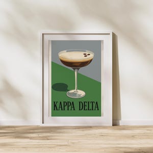 Kappa Delta Sorority Wall Art | Espresso Martini Print | KD Digital Download | Greek Life Decor | Big Little Gift | Sorority House Poster