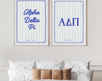 Adpi Blue Letters ADPI Sorority Digital Prints - Etsy Canada