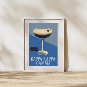 Kappa Kappa Gamma Sorority Wall Art | Espresso Martini Print | KKG Digital Download | Greek Life Decor | Big Little Gift | Sorority Poster