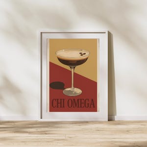Chi Omega Sorority Wall Art | Espresso Martini Poster | Chi O Digital Download | Sorority Dorm Decor | Big Little Gift Printable