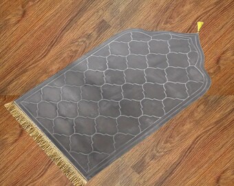 Alfombra de oración musulmana de franela gruesa con borlas