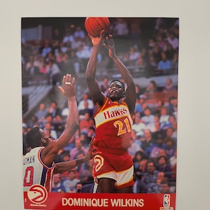Dominique Wilkins 1990 NBA HOOPS 8X10 Glossy Photo