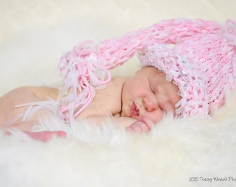 Pink newborn girl hat Photo prop, Knit girl baby hat photography prop by nerina52, Baptism baby hats, Gift for new baby, romantic girl hat