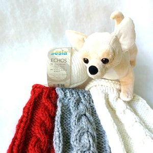 White Dog sweater in eco alpaca, gray chihuahua sweater in bio alpaca certified ICEA, red small dog coat, Teacup dog sweater, Gift pet lover