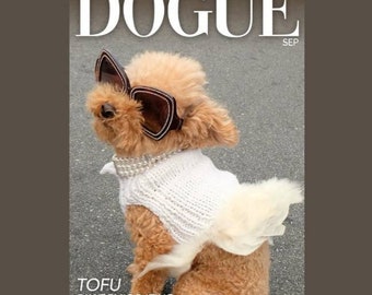 Luxury dress for small dogs, Wedding Party dog dress with feathers, Elegant Chihuahua or Yorkie sweater, Small dogs fashion, gift for dog