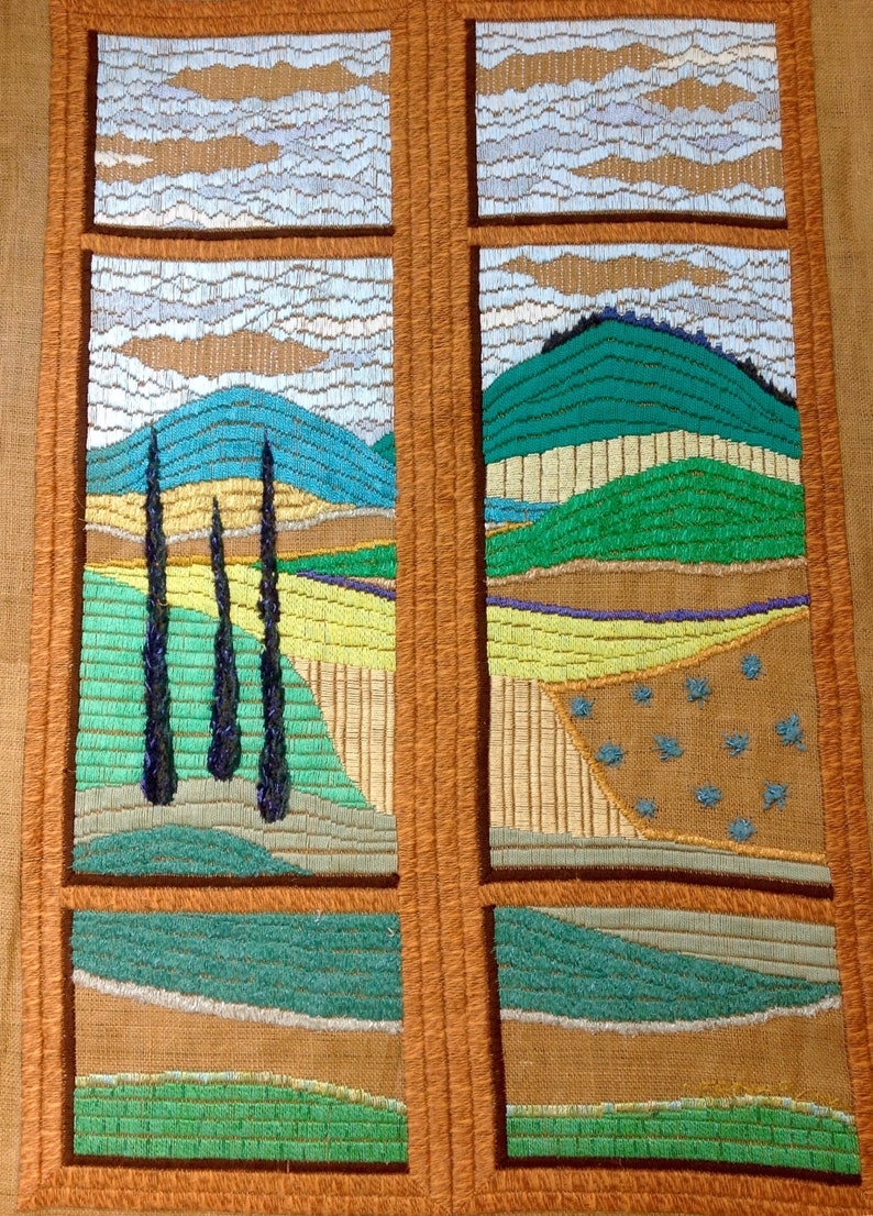 Ooak Wall Hangings Tapestry Embroidery Textiles Large