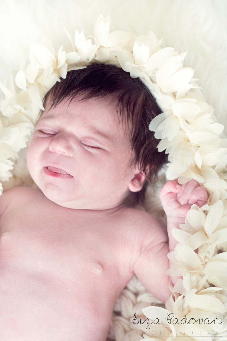 White Baby cocoon photo prop Newborn Basket Photo prop newborn nest Baby Baptism cocoon baby basket flowers Baby nest photo prop by nerina52