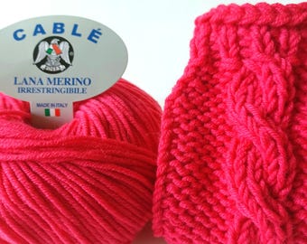 Fuchsia Chihuahua Sweater, 100% Merino Wool, Handmade by me Knit Puppy Coat