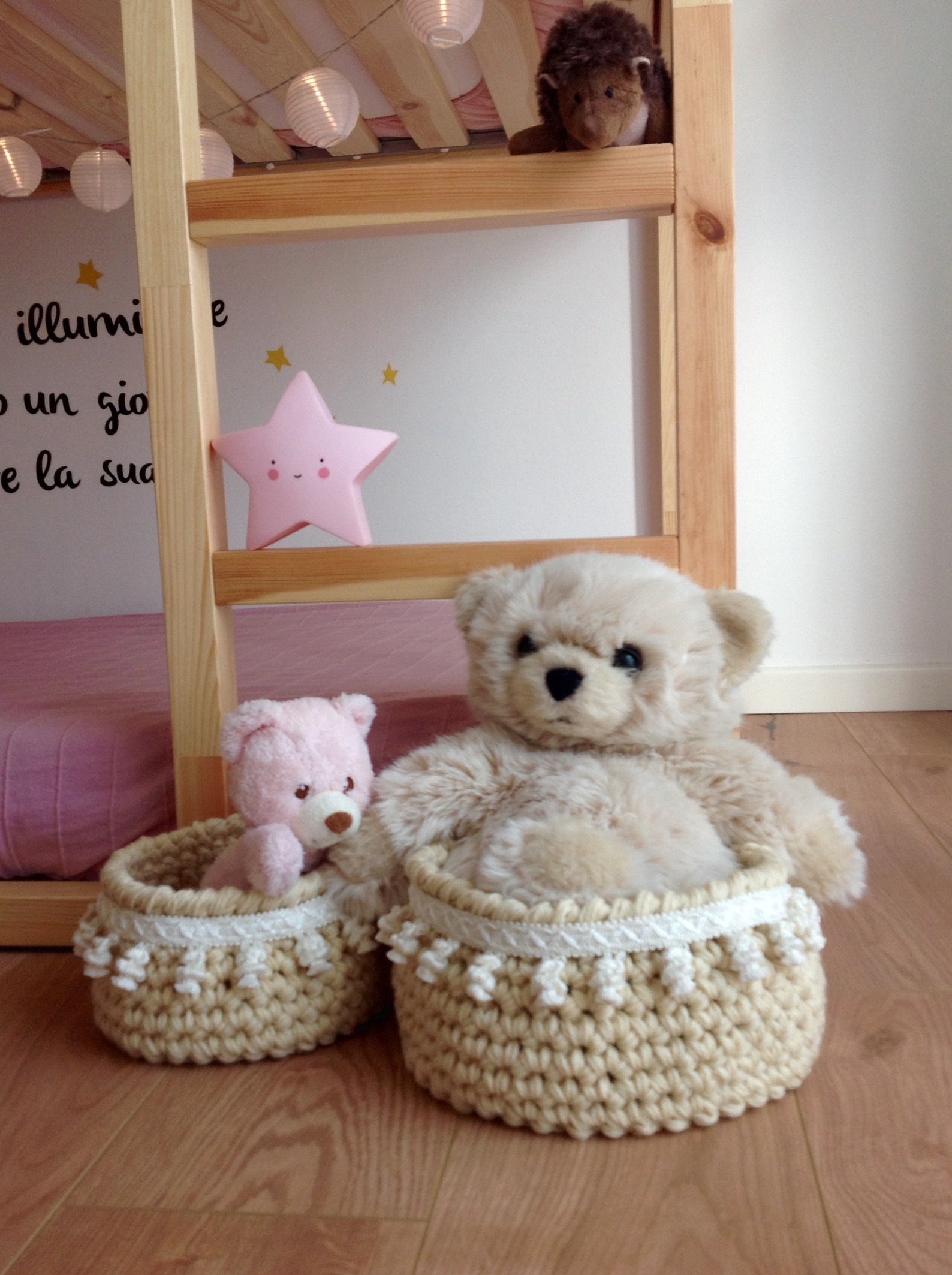 Two Baby Baskets Crochet Baby Baskets for Baby Room Etsy