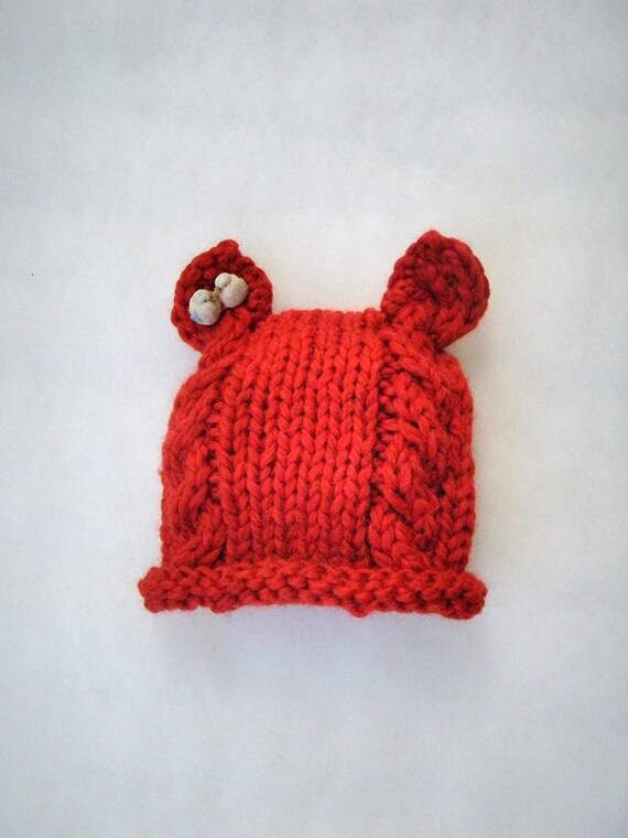 Rosso cappellino per neonato fatto a mano in lana biologica | Etsy Italia