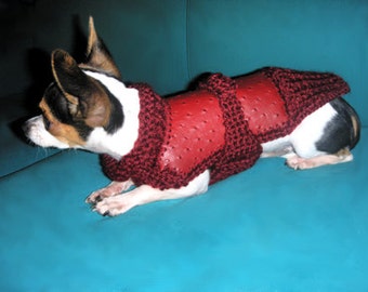 Red coat for Chihuahua or small dogs, Red sweater chihuahua autumn winter, Fashion for chihuahua, Gifts for pets lover, Chihuahua clothing