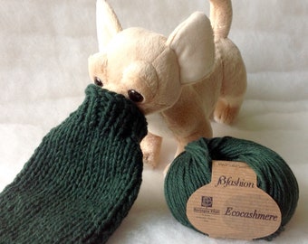 Pull pour chien respectueux de l'environnement en cachemire écologique, manteau chihuahua, pull pour chiot en cachemire vert, pull pour chien tasse à thé en tricot, pull pour chien, cadeau pour animaux de compagnie