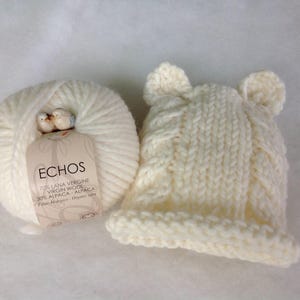 New Born Cap Blended Stuff Bear In White Color