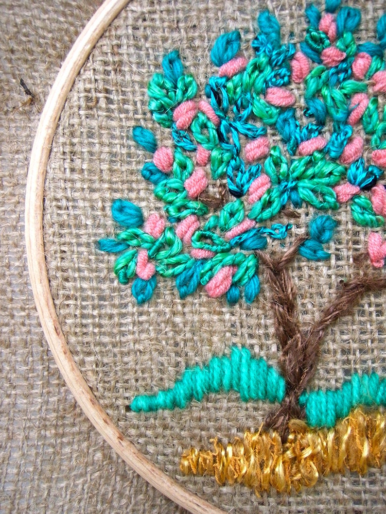 Hoop Art Summer Tapestry Embroidery Hoop Art Wall Decor Four Etsy