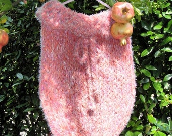 OOAK Pink newborn sleeping bag with flower, Swaddle sack photo prop, Baby girl sleeping bag, Knit crochet infants, Pink baby sleeping bag