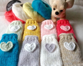 Dog sweater with heart in mohair wool Knit Chihuahua sweater Sweater for small dogs Teacup dog coat Yorkie jumper Gift for pets lover