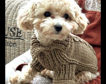 Hand Knit Merino Wool Dog Sweater, Autumn Winter Puppy Coat handmade by nerina52
