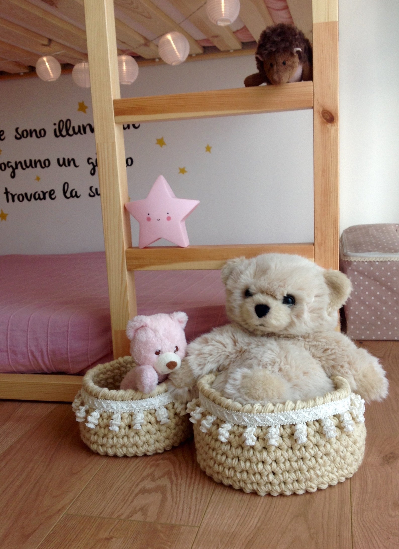 Two Baby Baskets Crochet Baby Baskets for Baby Room Etsy