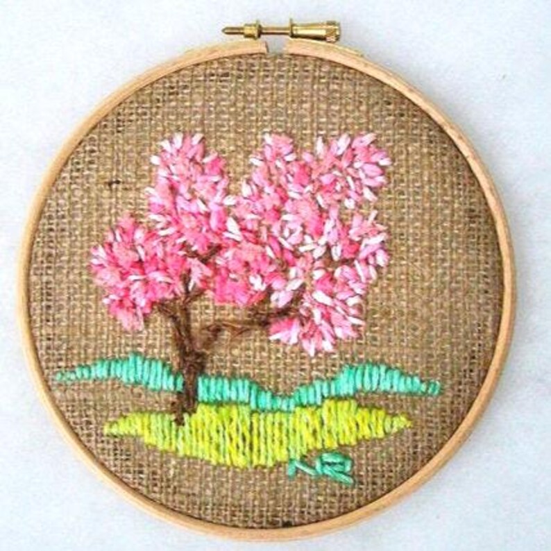 Hoop Art summer, Tapestry embroidery Hoop art, Wall decor Four seasons hoop art, Miniature fiber art handmade embroidery Gift for new home image 6