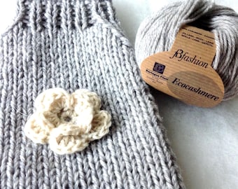 Maglione di lusso in cashmere per cani Chihuahua e Yorkshire • Abbigliamento ecologico lavorato a mano per cuccioli • Morbido e caldo cappotto invernale per cani di piccola taglia, prodotto in Italia