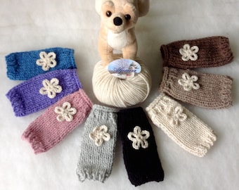 Chihuahua sweater in Alpaca with flower, Knit small dog sweater, Puppy coat, Teacup dog sweater, Handmade sweater yorkshire or small dogs