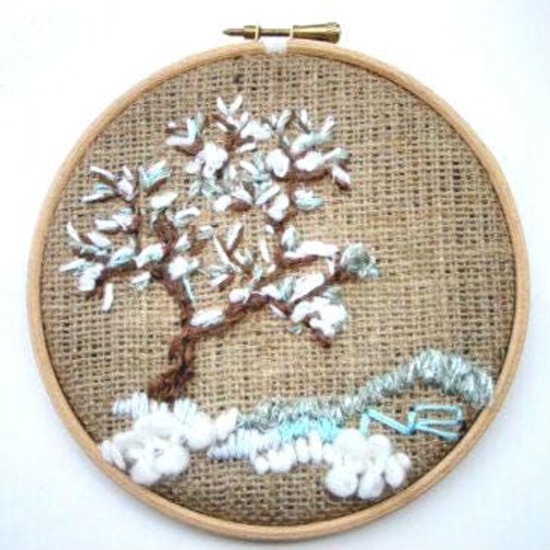 Hoop Art summer, Tapestry embroidery Hoop art, Wall decor Four seasons hoop art, Miniature fiber art handmade embroidery Gift for new home image 9