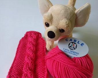 Chihuahua merinos wool sweater, fuchsia Puppy dog coat, Warm small dogs sweater, Knit Chihuahua jumper, teacup dog jumper, Gift for pet love