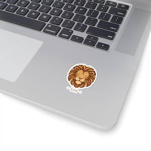 Leo Zodiac Kiss Cut Stickers, Astrology Decor, Lion Stickers, Horoscope Gifts, Leo Gifts, Cute Laptop Stickers