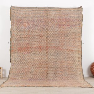 Vintage Boujaad Rug, Pink Moroccan Rug, 6x9 FT Bohemian Carpet, Vintage Wool Rug