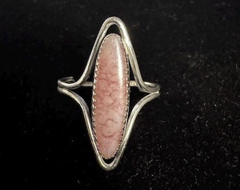Vintage Beau Sterling Silver Pink Quartz Ring – Adjustable Signed Jewelry