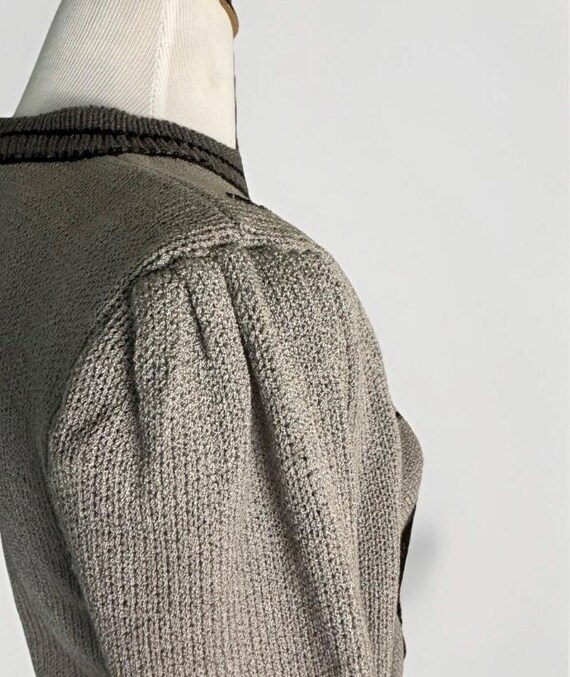 Women’s Gray Patchwork Knit Sweater Small – Long … - image 8